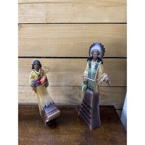 Napco Southwestern Figurines Set of 2 ,Native-Inspired Man & Woman Vintage Decor